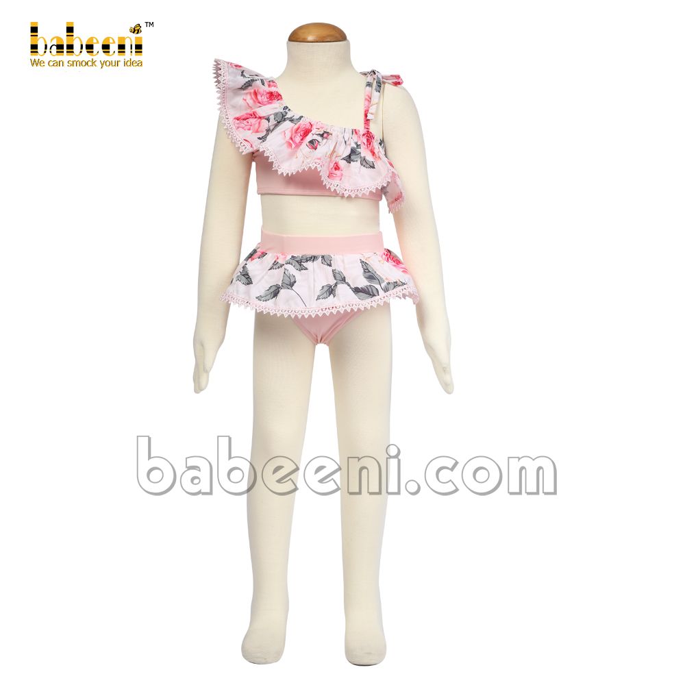 Cool pink flower baby girl swimwear - SW 550